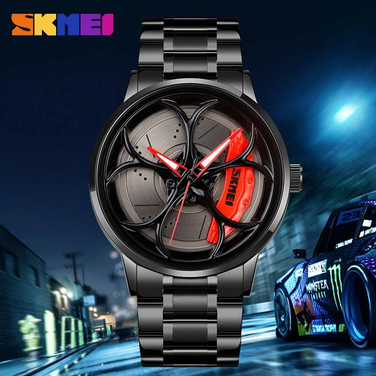 nowSkmei Rotation Wheel Stainless Steel Watch For Men Skmei Rotation Wheel Stainless Steel Watch For Men