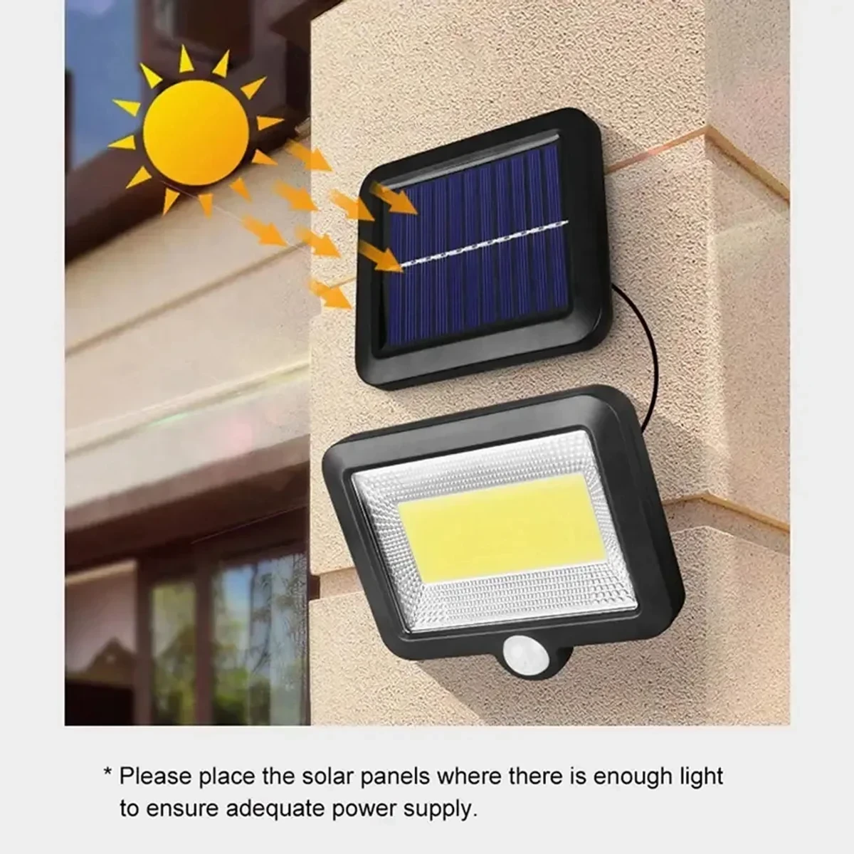 Outdoor 56 LED Waterproof LED Solar Wall Light Security light Wall lamp with PIR Motion Sensor