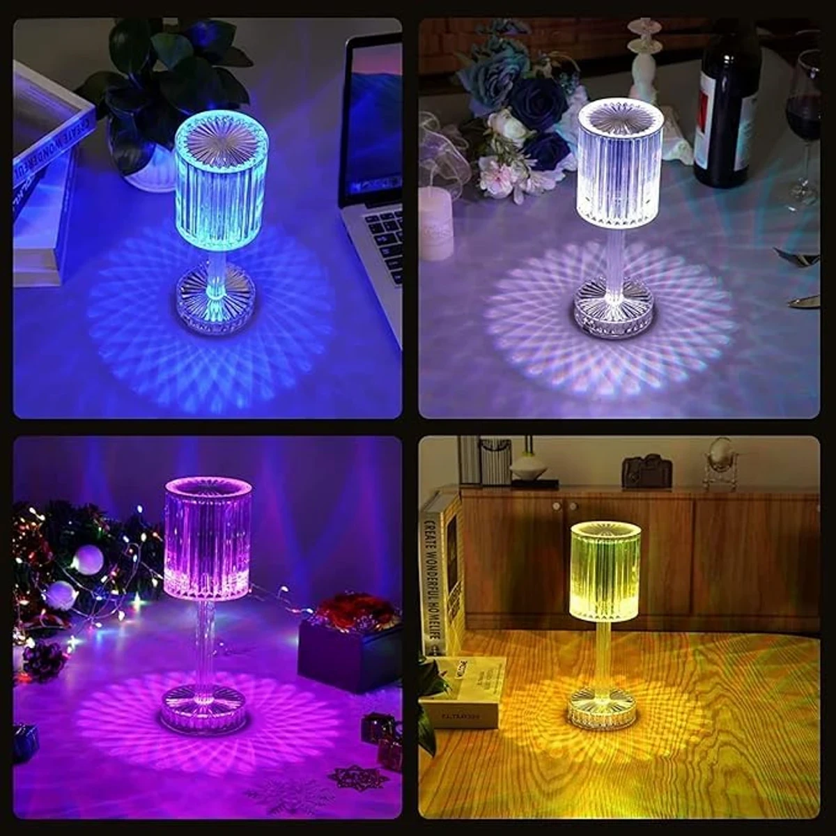 Crystal Diamond Table Lamps for Bedroom
